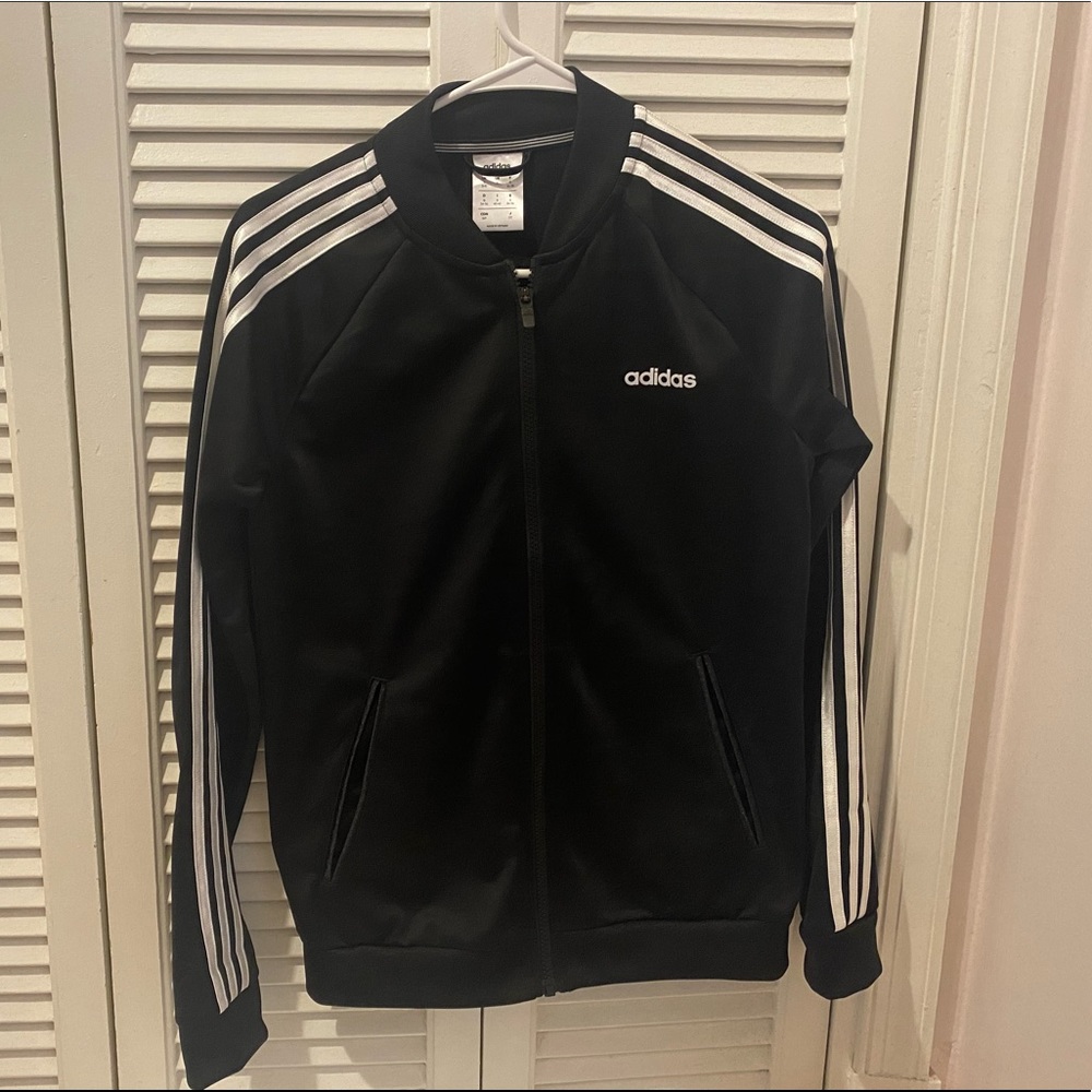 Women’s Black Zip Adidas Jacket-Size S